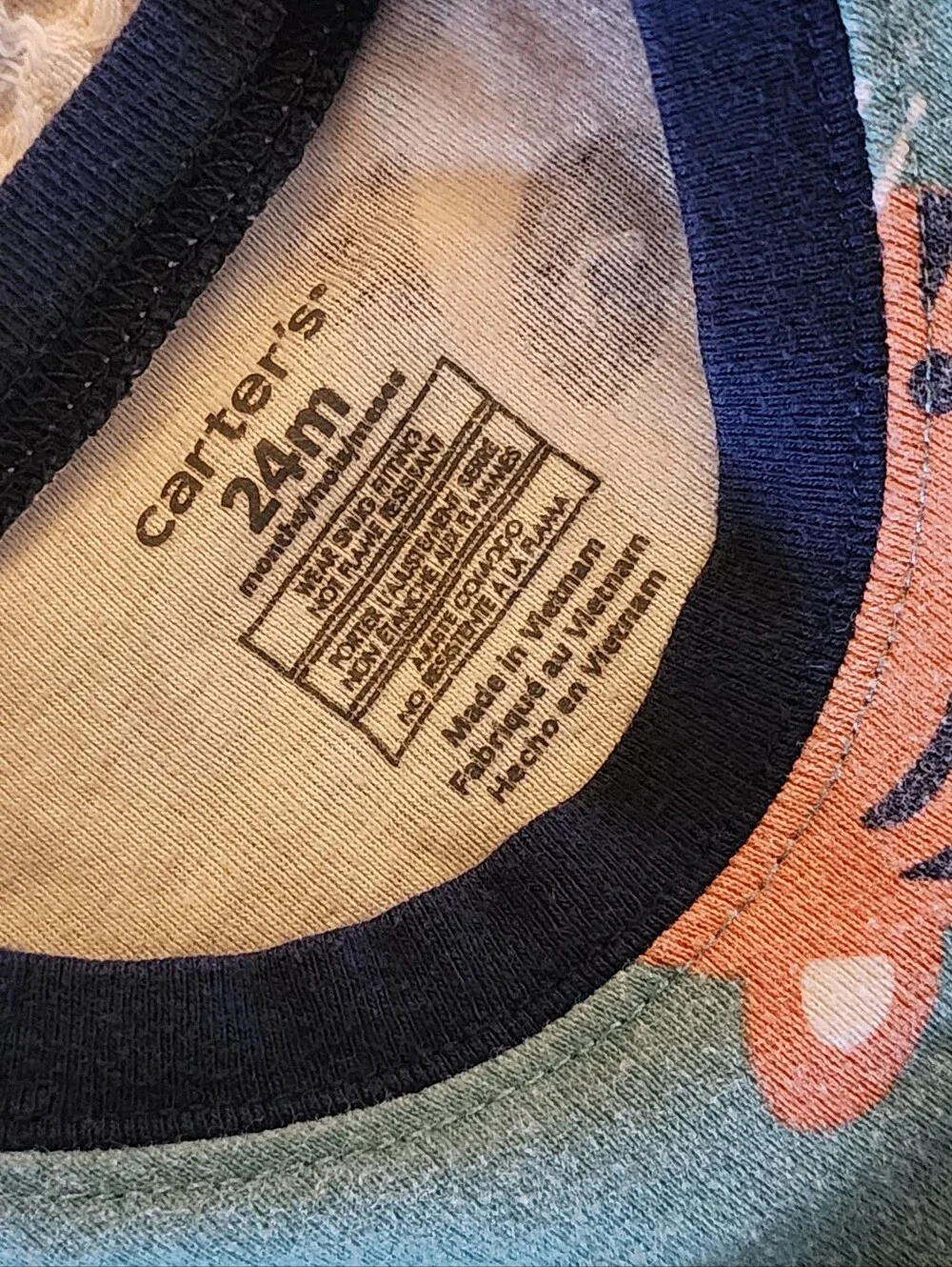Carter's Animal Face Long Sleeve Pajama Top